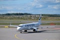 Finnair airplane waiting for departure in Helsinki