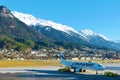 Finnair jet on the apron at Innsbruck Airport INN Royalty Free Stock Photo