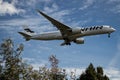 VANTAA, FINLAND - 2018: A Finnair airplane landing to Helsinki-Vantaa airport.