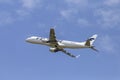Finnair`s Embraer 190 is taking off from the Ferenc Liszt International Airport in Budapest