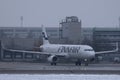 Finnair plane takingoff from Munich Airport MUC