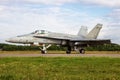 Finnish Air Force Boeing F/A-18 Hornet fighter jet on the tarmac of Volkel Air Base. The Netherlands -  June 15, 2013 Royalty Free Stock Photo