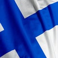 Finnish Flag Closeup Royalty Free Stock Photo