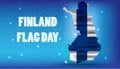 Finnish Flag Day vector realistic national background. Illustration independence finland banner Royalty Free Stock Photo