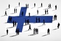 Finnish Flag and a Group of People