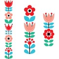 Finnish inspired long folk art pattern - Nordic, Scandinavian style