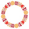 Finnish inspired round folk art pattern - Nordic, Scandinavian style