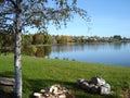 FINNISH LAKE AND TREES Royalty Free Stock Photo