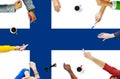 Finnish National Flag Government Freedom Liberty Concept Royalty Free Stock Photo