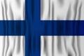 Finnish realistic flag vector illustration. Finland independence