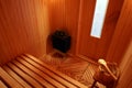 Finnish sauna interior.