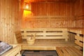 Finnish sauna interior.