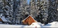 Finnish sauna in the mountains Royalty Free Stock Photo