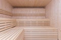 A Finnish sauna with two heights to spend a good and sweaty relaxing time Royalty Free Stock Photo