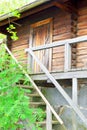 Finnish traditional sauna, door and stairs