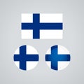 Finnish trio flags, illustration