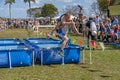 Finnish wife carrying competition. Royalty Free Stock Photo