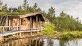Finnish wooden loghouse in Lapland Europe