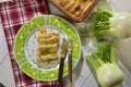 Gratinated fennel served on the plate Royalty Free Stock Photo