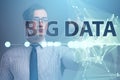 Fintech financial big data concept with analyst Royalty Free Stock Photo