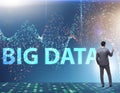 Fintech financial big data concept with analyst Royalty Free Stock Photo
