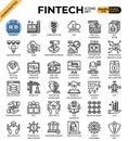 Fintech Financial Technology concept icons