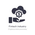 fintech industry icon. isolated fintech industry icon vector illustration from cryptocurrency economy collection. editable sing