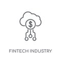 fintech industry linear icon. Modern outline fintech industry lo Royalty Free Stock Photo
