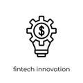 fintech innovation icon. Trendy modern flat linear vector fintech innovation icon on white background from thin line general coll