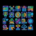 Fintech Innovation neon glow icon illustration