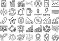 Fintech Mobile Wallet and Market Analysis Vector Icon Set Royalty Free Stock Photo
