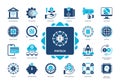 Fintech solid icon set