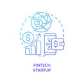 FinTech startup blue gradient concept icon Royalty Free Stock Photo