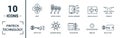 Fintech Technology icon set. Include creative elements basic income, bitcoin technology, online loan, kyc, business model icons.