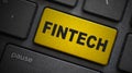 Fintech text button on keyboard Royalty Free Stock Photo