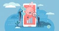 Fintech vector illustration. Flat tiny financial technology persons concept