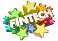 Fintech Word Stars Finance Technology