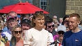 Fiona Bruce with The BBC Antiques Roadshow Castle Ward in Co Down Northern Ireland on 25th July 2019 Royalty Free Stock Photo