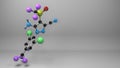 Fipronil molecule 3D illustration.