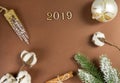 2019, fir branch, branch, cotton branch, artificial icicle, Christmas toys, Christmas decorations, Christmas ball, cinnamon stick