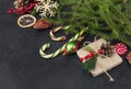 fir branches, lollipops, cones, gift, box, Christmas, snowflake, branch, red, berries, slice, dried, orange, Christmas decor