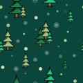 Fir forest green seamless pattern