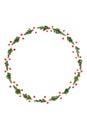 Fir and Holly Red Berry Christmas Winter Wreath