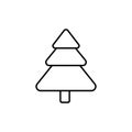 Fir icon in outline style symbol. Tree sign isolated on white background Royalty Free Stock Photo