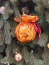 Fir, symbol of christmas, fragment. New Year decoration. Festive photo modern