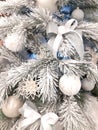 Fir, symbol of christmas, fragment. New Year decoration. Festive photo modern