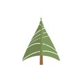 fir tree flat vector illustration Royalty Free Stock Photo