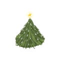 fir tree flat vector illustration Royalty Free Stock Photo
