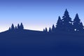 Fir tree forest silhouette Royalty Free Stock Photo