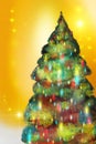 Fir-tree on a Goldish background Royalty Free Stock Photo